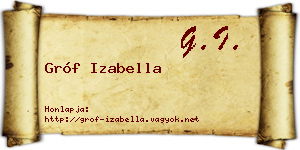 Gróf Izabella névjegykártya